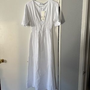 Zara white spring summer dress size M